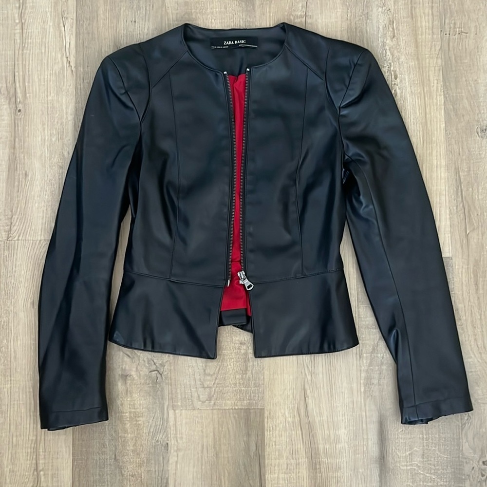 ZARA peplum leather jacket